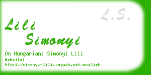 lili simonyi business card